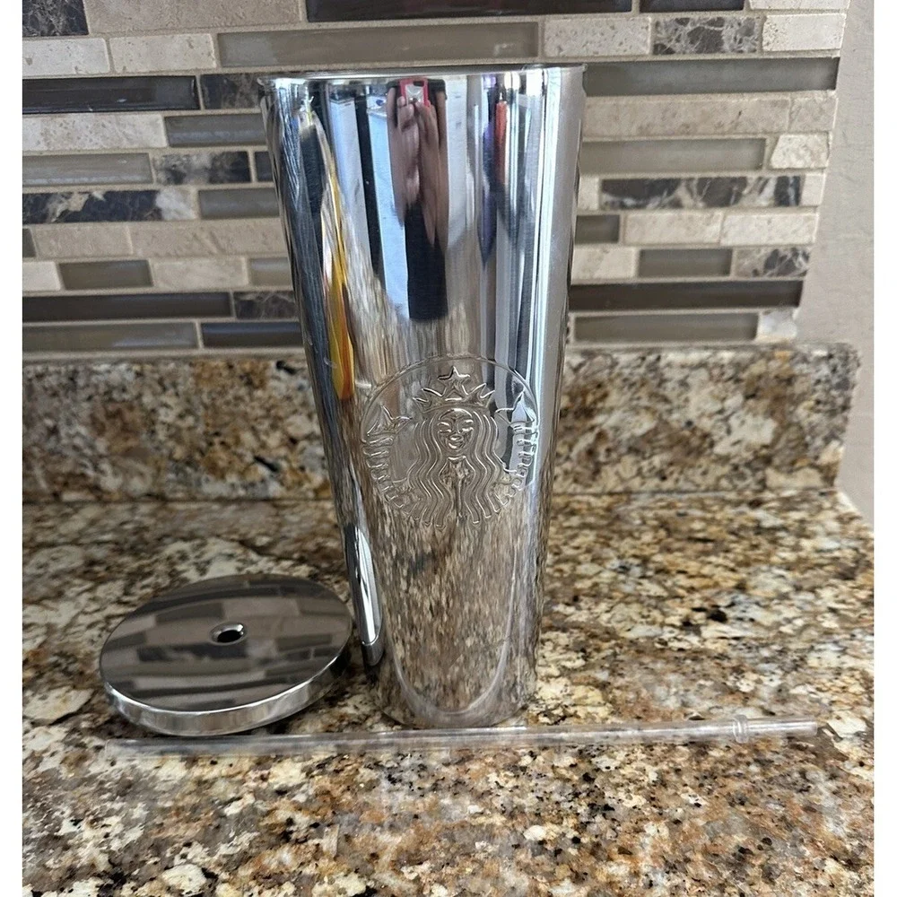 Starbucks Mirror Chrome Tumbler No Straw SKU 11064893